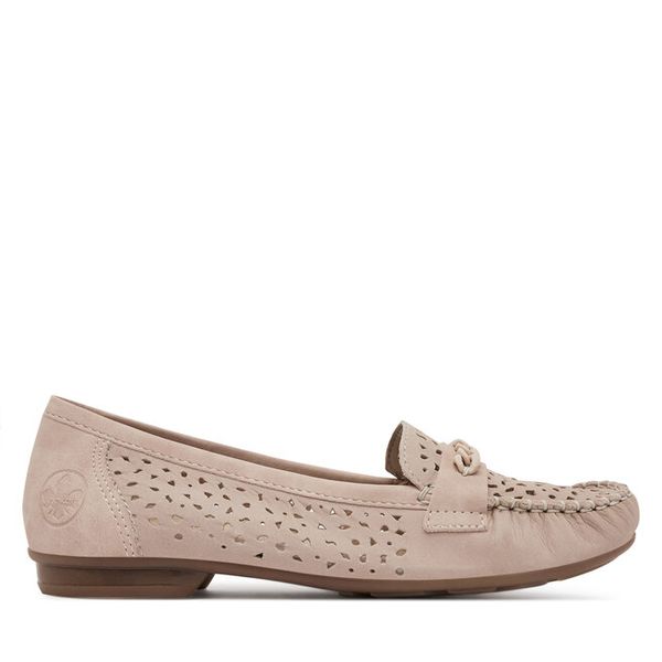 Mokasyny Rieker. Brązowe mokasyny damskie Rieker, bez obcasa. Za 319.99 zł.