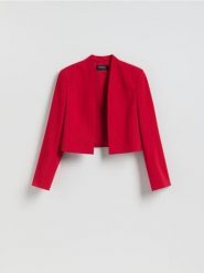 Krótka marynarka - czerwony. Czerwone marynarki i żakiety damskie Reserved, l, bez wzorów, z tkaniny. Za 169.99 zł.