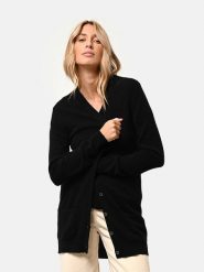 Just Cashmere Kaszmirowy kardigan "Chelsea" w kolorze czarnym rozmiar: L. Czarne kardigany damskie Just Cashmere, l, bez wzorów, z kaszmiru. Za 338.21 zł.