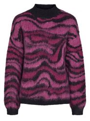 Pieces Sweter w kolorze różowo-czarnym rozmiar: M. Czarne swetry klasyczne damskie Pieces, m, z wełny, bez kołnierzyka. Za 92.21 zł.