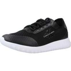 Tenisówki Calvin Klein Model Eva Runner Monologo W Kolor Czarny. Czarne obuwie sportowe damskie Calvin Klein, z tkaniny, bez zapięcia, tenisowe. Za 425.85 zł.