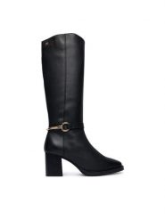 Tommy Hilfiger Kozaki Th Stud Heel Riding Knee Boot FW0FW09551 Czarny. Czarne kozaki damskie Tommy Hilfiger, ze skóry, bez obcasa, na słupku, bez zapięcia. Za 1,099.00 zł.