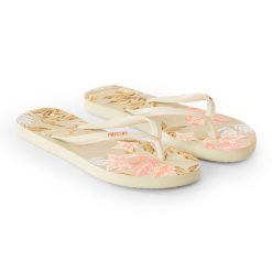 Japonki damskie Rip Curl La Isla Bloom Open Toe. Brązowe klapki damskie Rip Curl, bez wzorów, z materiału, z otwartym noskiem, bez obcasa, bez zapięcia. Za 52.99 zł.
