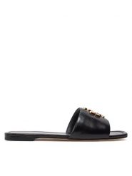 Tory Burch Klapki Eleanor 157966 Czarny. Czarne klapki damskie Tory Burch, bez wzorów, ze skóry, bez obcasa, bez zapięcia. Za 1,129.00 zł.