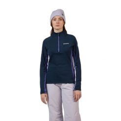 Kurtka narciarska 1/4 Zip damska Rossignol Blackside MIX. Niebieskie kurtki sportowe damskie Rossignol, na zimę, bez wzorów, bez kaptura. Za 543.50 zł.