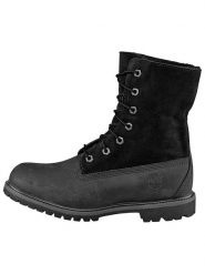 Timberland Skórzane botki "Authentics Teddy" w kolorze czarno-antracytowym rozmiar: 38,5. Czarne botki damskie Timberland, z materiału, bez obcasa, bez zapięcia. Za 483.17 zł.
