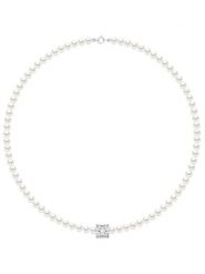 ATELIERS SAINT GERMAIN Naszyjnik perłowy w kolorze białym z cyrkoniami - dł. 42 cm rozmiar: onesize. Białe naszyjniki damskie ATELIERS SAINT GERMAIN, z cyrkonią, srebrne. Za 426.99 zł.
