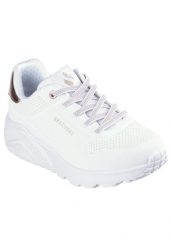 Buty SKECHERS UNO LITE-METALLIC MO Biały. Białe obuwie trekkingowe damskie Skechers, z materiału, bez zapięcia. Za 394.00 zł.