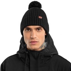 Czapka zimowa z pomponem unisex Nori. Czarne czapki damskie SIROKO, na zimę, z aplikacjami, z materiału. Za 128.00 zł.