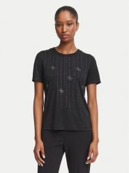 Guess T-Shirt W6BI29 K6050 Czarny Regular Fit. Czarne t-shirty damskie Guess, xxl, z aplikacjami, bez kołnierzyka. Za 264.99 zł.