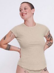 Sloggi Koszulka w kolorze beżowym rozmiar: M. Brązowe koszulki damskie Sloggi, m, bez wzorów, z bawełny, bez kołnierzyka, bez ramiączek. Za 65.54 zł.