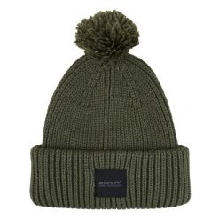 Czapka Unisex Dla Dorosłych Pompon Connora. Zielone czapki damskie Regatta, na zimę, bez wzorów. Za 51.99 zł.