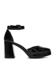 JENNY Czółenka CEO-LH24039-1 Czarny. Czarne czółenka damskie Jenny, bez wzorów, z materiału, bez obcasa. Za 159.99 zł.