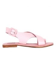 Bueno Skórzane sandały w kolorze jasnoróżowym rozmiar: 40. Różowe sandały damskie Bueno, bez wzorów, z otwartym noskiem, bez obcasa, bez zapięcia. Za 175.26 zł.