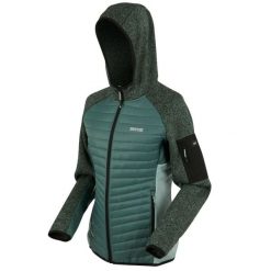 Kurtka damska hybrydowa Newhill. Zielone kurtki damskie Regatta, bez wzorów, z dzianiny, bez kaptura. Za 199.99 zł.