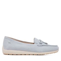 Mokasyny Tamaris. Niebieskie mokasyny damskie Tamaris, bez obcasa. Za 219.99 zł.