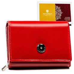 Damski portfel skórzany RFID z przegrodami - Peterson. Czerwone portfele damskie Peterson, bez wzorów, ze skóry. Za 71.99 zł.