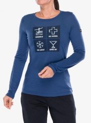 Bluza damska Super.natural Swiss Lodge LS. Niebieskie bluzy damskie super.natural, m, bez wzorów, z materiału, bez kaptura. Za 224.39 zł.