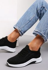 Czarne Siateczkowe Buty Sportowe na Piankowej Podeszwie Linidas. Czarne obuwie sportowe casual damskie Renee. Za 39.99 zł.