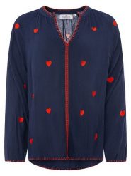 Zwillingsherz Bluzka w kolorze granatowym rozmiar: onesize. Niebieskie bluzki damskie Zwillingsherz, bez wzorów, z wiskozy, bez kołnierzyka, bez ramiączek. Za 104.99 zł.