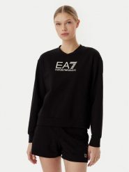 EA7 Emporio Armani Komplet bluza i szorty sportowe 7W000974 AF13135 UC001 Czarny Regular Fit. Czarne bluzy damskie EA7 Emporio Armani, xxl, bez wzorów, z bawełny. Za 579.99 zł.