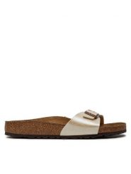 Birkenstock Klapki Madrid 0940153 Beżowy. Brązowe klapki damskie Birkenstock, bez wzorów, ze skóry, bez obcasa, bez zapięcia. Za 309.99 zł.