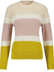 EDITION Sweter w kolorze kremowo-jasnoróżowo-żółtym rozmiar: 38. Brązowe swetry klasyczne damskie EDITION, z bawełny, bez kołnierzyka. Za 144.92 zł.