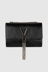 VALENTINO Czarna torebka Divina. Czarne torebki wieczorowe damskie Valentino by Mario Valentino, bez wzorów, bez dodatków. W wyprzedaży za 280.99 zł.