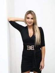 Sukienka Model Leksya Black - Jersa. Czarne sukienki damskie Jersa, bez wzorów, z elastanu, młodzieżowe, bez ramiączek. Za 626.41 zł.