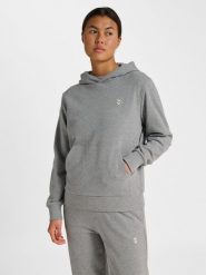 Bluza damska z kapturem Hummel Pulse. Szare bluzy damskie Hummel, m, bez wzorów, z bawełny, z kapturem. Za 196.95 zł.