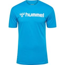 Koszulka Hummel Logo. Niebieskie koszulki damskie Hummel, s, bez wzorów, bez kołnierzyka, bez ramiączek. Za 119.50 zł.