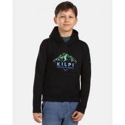 Felpa con cappuccio in cotone da ragazzo Kilpi NORTHEN-JB. Czarne swetry klasyczne damskie Kilpi, bez kołnierzyka. Za 267.13 zł.