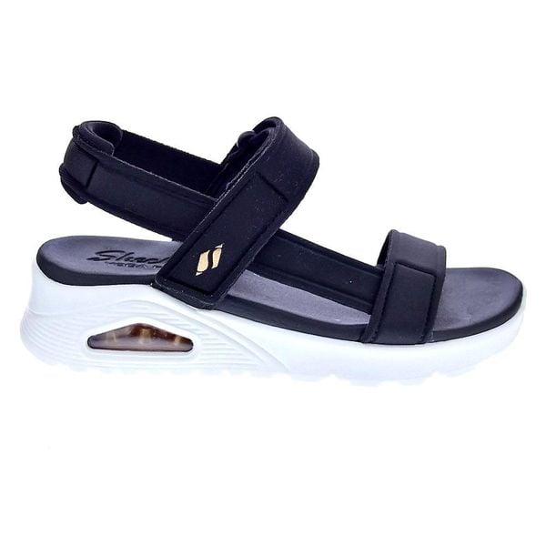 Sandały damskie SKECHERS Uno Summer Stand 2. Czarne sandały damskie Skechers, bez wzorów, bez obcasa, bez zapięcia. Za 239.99 zł.