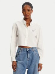 Tommy Jeans Koszula DW0DW21400 Biały Relaxed Fit. Białe koszule damskie Tommy Jeans, s, bez wzorów, z bawełny, bez kołnierzyka, bez ramiączek. Za 269.99 zł.
