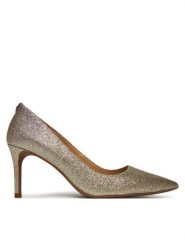 MICHAEL Michael Kors Szpilki 40S5HNMP1M Złoty. Żółte szpilki damskie MICHAEL Michael Kors, bez wzorów, ze skóry, bez obcasa, na szpilce, bez zapięcia. Za 469.99 zł.