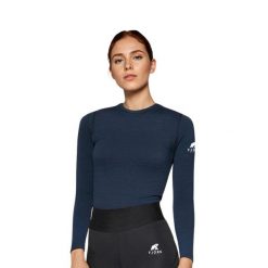 Damska koszulka z długim rękawem z wełny merynosów - Bjork 140. Czarne koszulki damskie FJORK MERINO, xl, bez wzorów, z elastanu, bez kołnierzyka, bez ramiączek. W wyprzedaży za 239.00 zł.