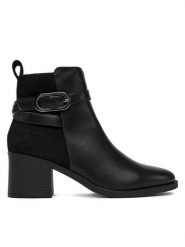 Clara Barson Botki CEO-LM32618-T11 Czarny. Czarne botki damskie Clara Barson, z materiału, bez obcasa, na płaskiej podeszwie, bez zapięcia. Za 169.99 zł.