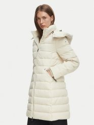 Tommy Hilfiger Kurtka puchowa WW0WW51111 Kremowy Regular Fit. Białe kurtki damskie Tommy Hilfiger, l, bez wzorów, z puchu, bez kaptura. Za 1,499.00 zł.