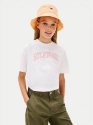 Tommy Hilfiger T-Shirt KG0KG09523 Biały Regular Fit. Białe koszulki i t-shirty dziewczęce Tommy Hilfiger, bez wzorów, z bawełny, bez kołnierzyka, bez ramiączek. Za 109.99 zł.