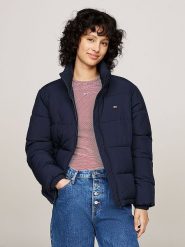 TOMMY JEANS Kurtka zimowa w kolorze granatowym rozmiar: S. Niebieskie kurtki damskie Tommy Jeans, na zimę, s, bez wzorów, z jeansu, bez kaptura. Za 430.46 zł.