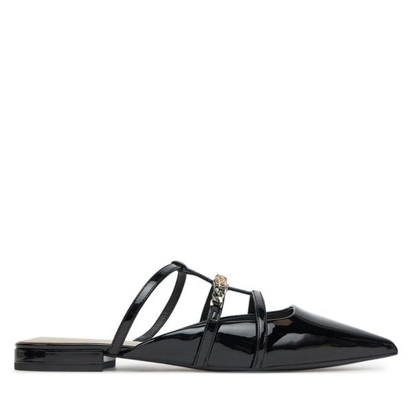 Klapki PINKO. Czarne klapki damskie Pinko, bez wzorów, bez obcasa, bez zapięcia. Za 539.99 zł.