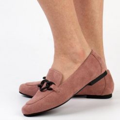 Różowe zamszowe loafersy, mokasyny damskie La.Fi 020dp-su. Czerwone mokasyny damskie La.Fi, z zamszu, bez obcasa. Za 159.00 zł.