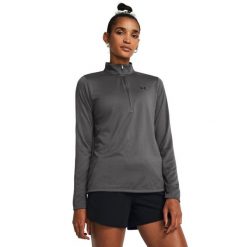 BLUZA DAMSKA SPORTOWA ROZPINANA UNDER ARMOUR Tech. Szare bluzy damskie Under Armour, uniwersalny, bez wzorów, z dresówki, bez kaptura. Za 226.16 zł.