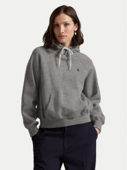 Polo Ralph Lauren Bluza 211971698004 Szary Regular Fit. Szare bluzy damskie Polo Ralph Lauren, l, bez wzorów, bez kaptura. Za 859.99 zł.