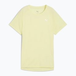 Koszulka do biegania damska PUMA Run Velocity Tee Poly. Żółte bluzki damskie Puma, bez wzorów, sportowe, bez kołnierzyka, bez ramiączek. Za 89.99 zł.