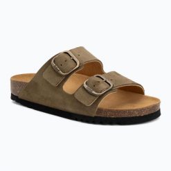 Klapki damskie Scholl Josephine Suede. Zielone klapki damskie Scholl, bez wzorów, z materiału, bez obcasa, bez zapięcia. Za 329.99 zł.