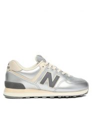 New Balance Sneakersy WL574MLG Srebrny. Szare obuwie sportowe damskie New Balance, ze skóry, bez zapięcia. Za 499.99 zł.