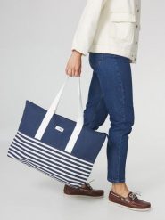 Torba Shopper Damska TBS Charlize. Niebieskie torby podróżne TBS, bez wzorów, z materiału. Za 259.00 zł.