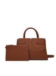 Elisabetta Franchi Torebka BS-06A-66E2-V440 Brązowy. Brązowe kuferki damskie Elisabetta Franchi, bez wzorów, ze skóry, bez dodatków. Za 1,879.00 zł.