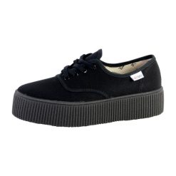 Trenerzy Victoria anglaise double toile monochrome. Czarne obuwie sportowe damskie Victoria, z materiału, bez zapięcia. Za 203.50 zł.